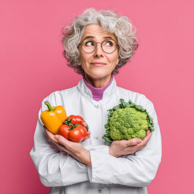 Літня пара обирає свіжі овочі на ринку